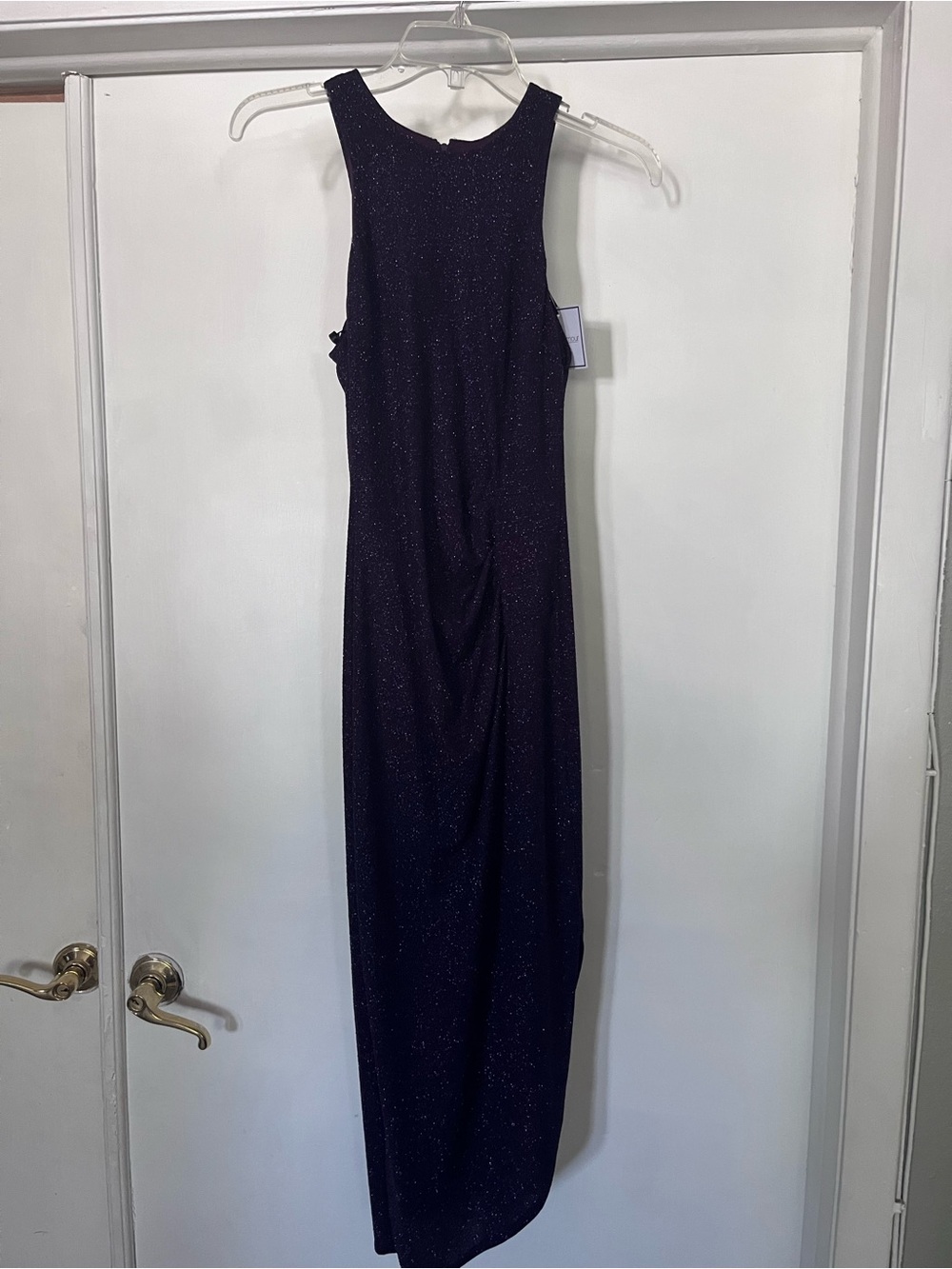 Plum Shimmer Evening Dress